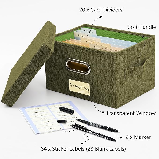 Remowith Greeting Card Organizer and Storage Box - Image 3