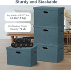 Graciadeco Large 17" 36 Quart Collapsible Stackable Storage Bins - Image 3
