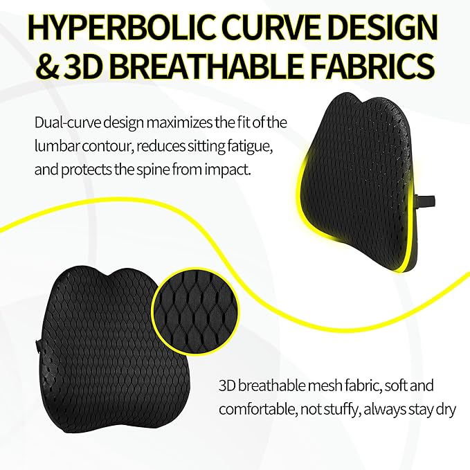 Lumbar Support Pillow for Office Chair, Memory Foam Back Lumbar Support Pillow - Image 2