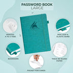 Clever Fox Password Book with alphabetical tabs. Internet Address Organizer - Image 2