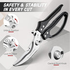 TIVOLI Kitchen Scissors Set Black, Japanese Stainless Steel Kitchen Shears - Image 3