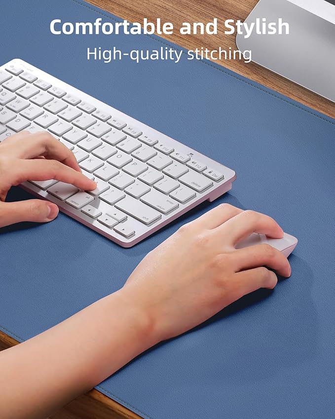 Leather Desk Pad Protector- 48" x 17" Office Desk Mat, Non-Slip PU Leather - Image 3