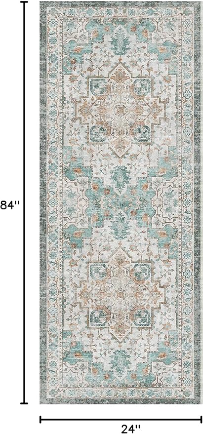 GENIMO 2x7 Runner Rugs for Hallway, Machine Washable Non Slip Vintage Rugs - Image 2