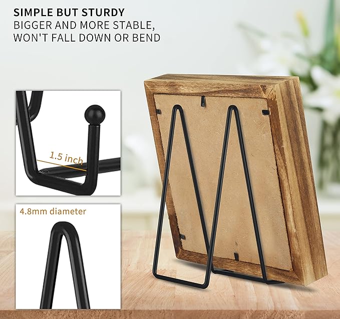 Decolore 8 Inch 5 Pack Black Metal Display Stands Plate Stand Plate Holder - Image 3