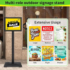 INNOVSIGN Heavy Duty Adjustable Pedestal Poster Sign Stand, 11x17 Aluminum Open - Image 9