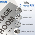 Conference Room Signs with Raised Text & Grade 2 Braille, Brushed - Image 2