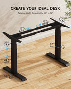 bizum dual motor 3-stage electric standing desk frame,3, close-up detail