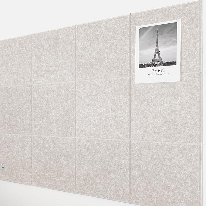 AKTOP Cork Board Bulletin Board 47"x35", 12 Pack Removable Felt Cork Board Tiles by Buynow