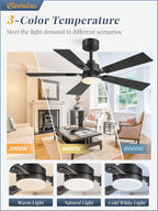 fanbulous 2 pack of 42 inch modern ceiling, close-up detail