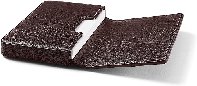 Leatherology Premium Espresso Business Card Case, Magnetic Closure ID Holder - Image 2