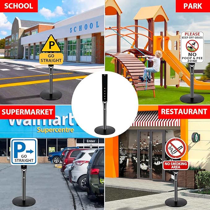 VAIIGO Heavy Duty Parking Sign Post Stand 49", 20lbs Cast Iron Base Sign Post - Image 9