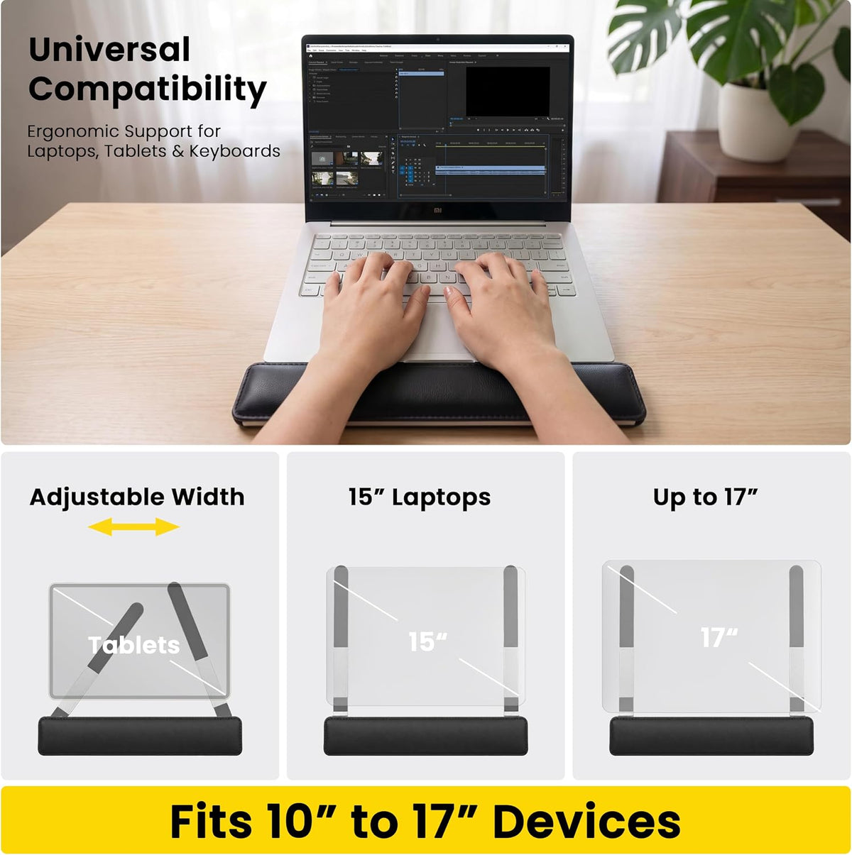 Laptop Stand for Desk, Adjustable Laptop Riser with Wrist Rest