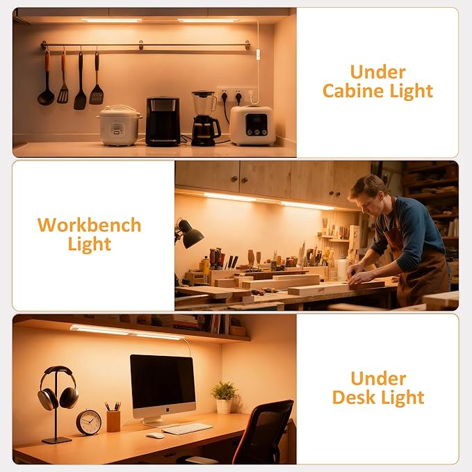 maylit Under Cabinet Lighting Plug in, Renter Friendly Lamp, Wired 110V 120V - Image 4