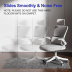 Delamu Office Chair Mat for Hardwood Floor, Non-Slip PVC Woven Computer Desk Chair Mat, 45"×53" Heavy Duty Hard Floor Protector for Rolling Chairs, Black & White, Not for Carpet