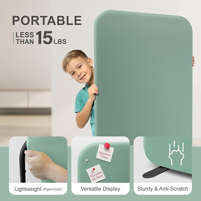 DECOLAB Standing Room Divider, Space Privacy Partition, Portable Wall Panel - Image 4