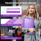 WOT I 4-Pack Telescoping 3 Ring Binder, Expandable Flexible Binder - Image 2