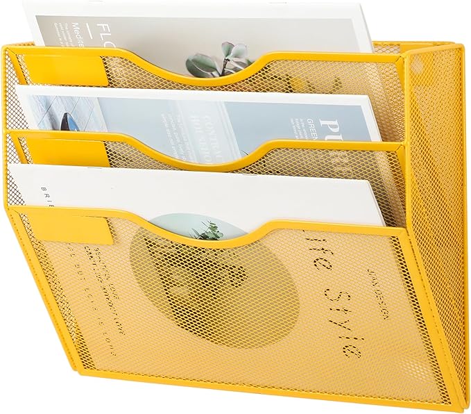 EASEPRES 3 Pocket Mesh Hanging Wall File Organizer, Wall Mounted Mail Paper - Image 7