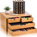 deayou bamboo desk organizer, 100% natural bamboo desktop, main product view
