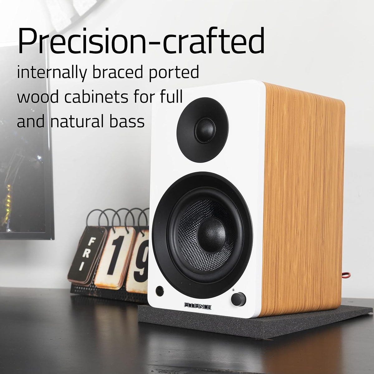 Fluance Ai41 Powered 2-Way 2.0 Stereo Bookshelf Speakers with Speaker Stands ...