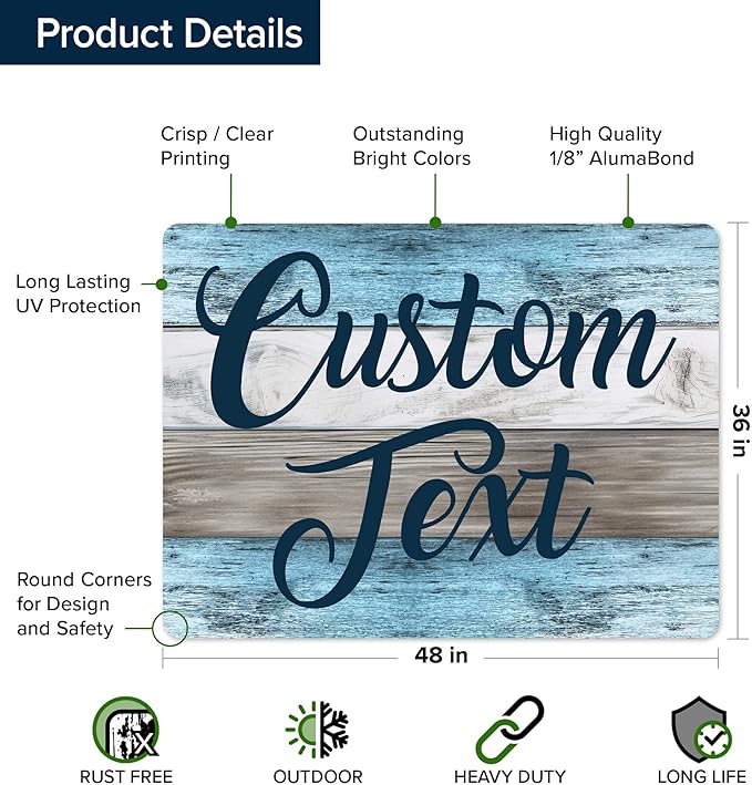 Custom Sign, Custom Street Sign, 11 Font Colors, 13 Font Styles, 4 Hole Options - Image 6