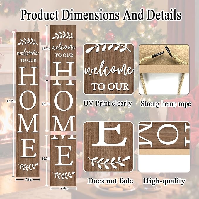 Welcome Sign for Front Porch, Farmhouse Vertical Outdoor Porch Decorations for - Image 5