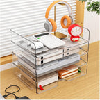 paper organizer letter tray, 4-pack acrylic file organizer, side view