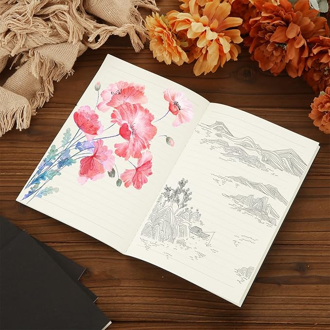 MIVIDE 50 Pack A5 Kraft Notebooks, Lined Travel Notebooks - Image 6