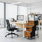 DreamDashio 51" H Tall Mobile File Cabinet, Rolling Printer Stand - Image 9