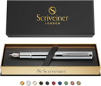 Scriveiner Silver Chrome Fountain Pen, Award Winning Luxury Pen, Heavy Pocket - Image 9