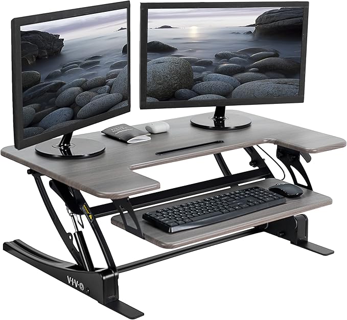 VIVO 36 inch Height Adjustable Stand Up Desk Converter, V Series, Quick Sit to by VIVO