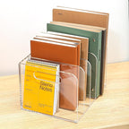 AIDIMOO Acrylic Magazine File Holder, 4 Vertical Compartments Desk Document - Image 8