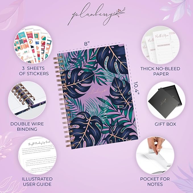 PLANBERRY Large Hourly Schedule Planner Premium – Undated Organizer - Image 2