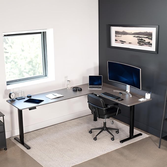VIVO Electric Corner 84 x 63 inch L-Shaped Standing Desk, Memory Height - Image 7
