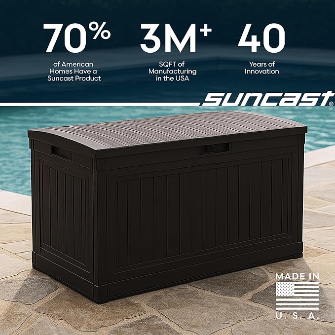 Suncast 80-Gal. Waterproof Resin Large Outdoor Patio Deck Box - Image 7