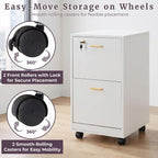 lavish home 2-drawer wooden file cabinet with lock, side view