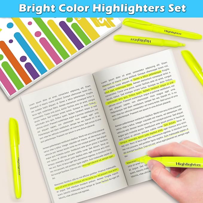V-Opitos 30 Pack Yellow Highlighters, No Bleed Bright Highlighters - Image 2