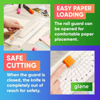 Glone 12 inch Paper Trimmer, A4 Size Paper Cutter with Automatic Security Safeguard for Coupon, Craft Paper and Photos (Off White)