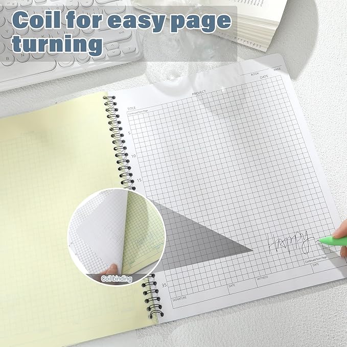 Affrolling 1 Pack Carbonless Lab Notebook Carbon Copy 8.5'' x 11'' 25 Sets of - Image 4