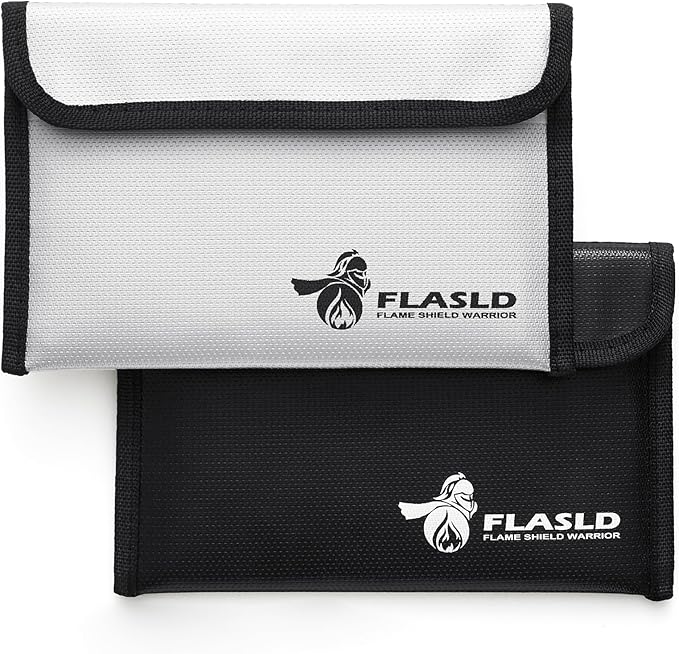 FLASLD Fireproof Money Bags, Fireproof Wallet Pouch, Small Safe Bag by FLASLD