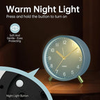 Analog Alarm Clock, 4 inch Super Silent Non Ticking Small Clock - Image 4