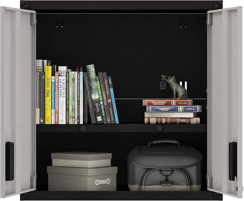 floating garage storage cabinet - heavy-duty wall mount, side view