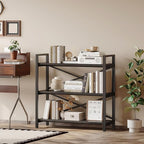 Homeiju 3 Tier Bookshelf 31.49" Width, Wood and Metal Etagere Bookcase - Image 6
