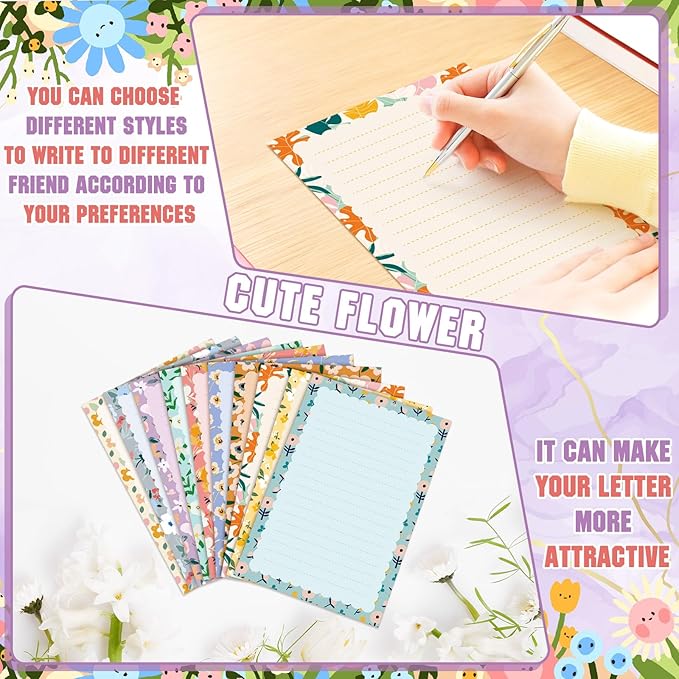 TaoBary 160 Pcs Stationery Paper Set 50 Double Sided Stationery Papers - Image 2