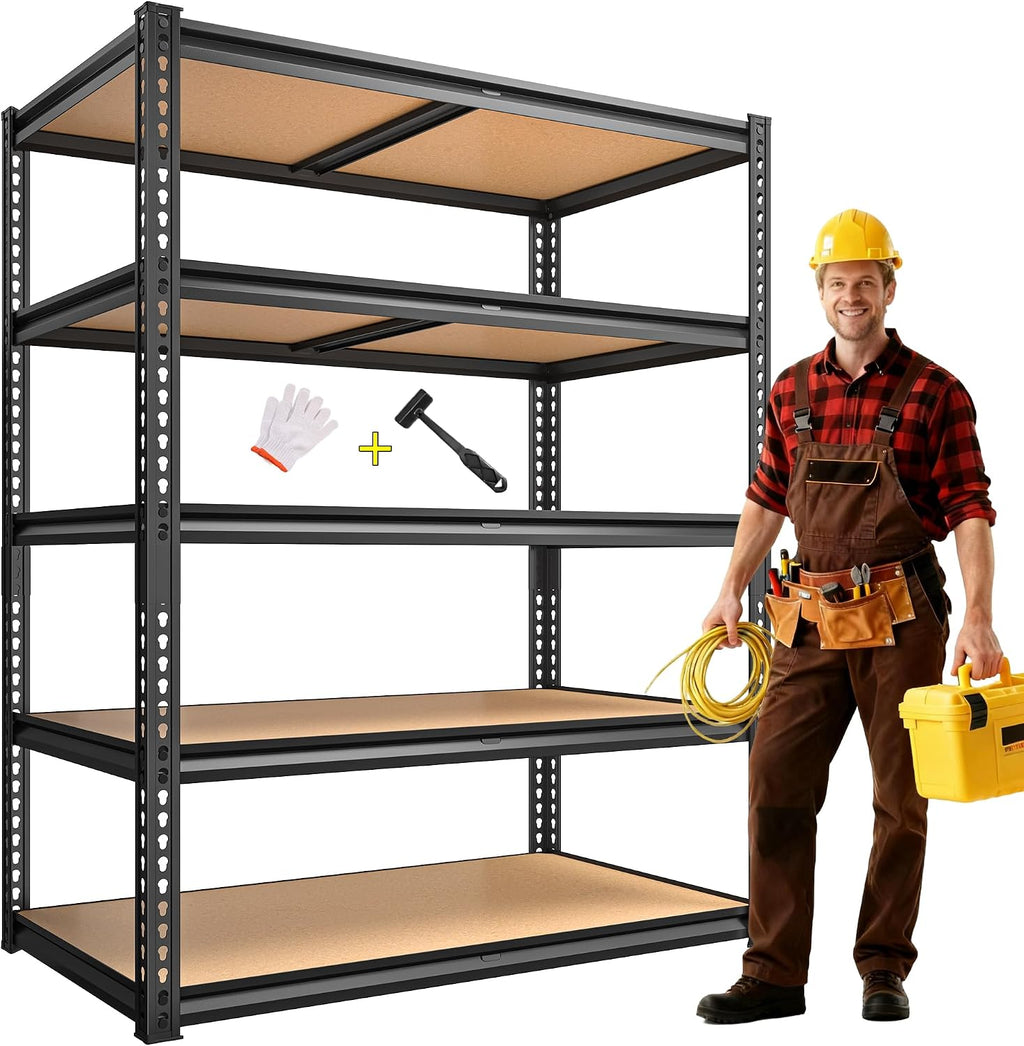 roomfave garage shelving heavy duty, 5 tier,72" h, main product view