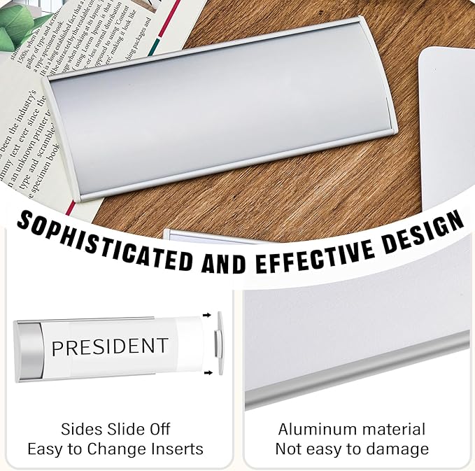 Therwen 25 Pcs Aluminum Office Name Plate Holder - Image 3