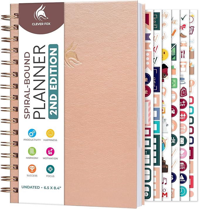 Clever Fox Planner 2nd Edition Spiral – Colorful Weekly & Monthly Goal Planner by CleverFox
