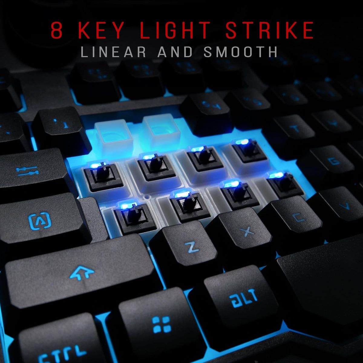 Bloody B318 8-Key Light Strike (LK) Semi Optical Mechanical Gaming Keyboard –...