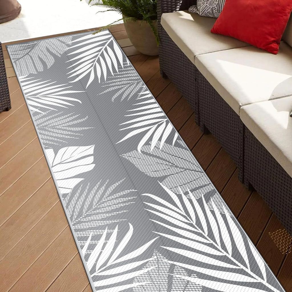 genimo outdoor rug, waterproof plastic runner rugs, 2.5'x8', close-up detail