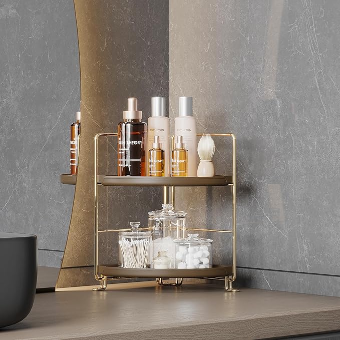 FSyueyun 2-Tier Corner Bathroom Counter Organizer, Tool-Less Installation - Image 6