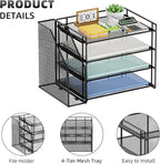 Marbrasse Desk Organizer and Accessories，4-Tier Paper Letter Tray Organizer - Image 4